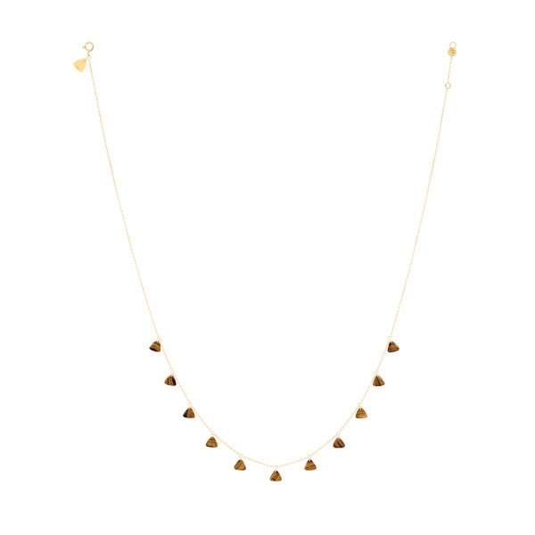 Necklace Lepage x La Blonde et La Brune Polka 1922 in yellow gold and tiger eye