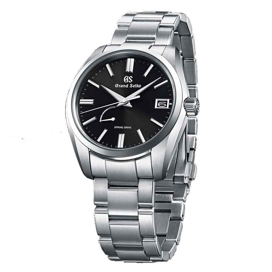 Grand Seiko Heritage Spring Drive black dial steel bracelet 40 mm