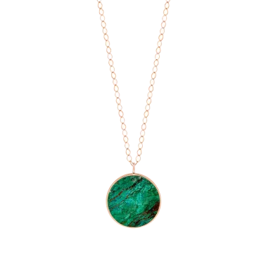 Ever Disc necklace in pink gold and chrysocolle - EVECH1