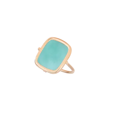 Bague Ginette NY Antique Ring en or rose et amazonite RANTA