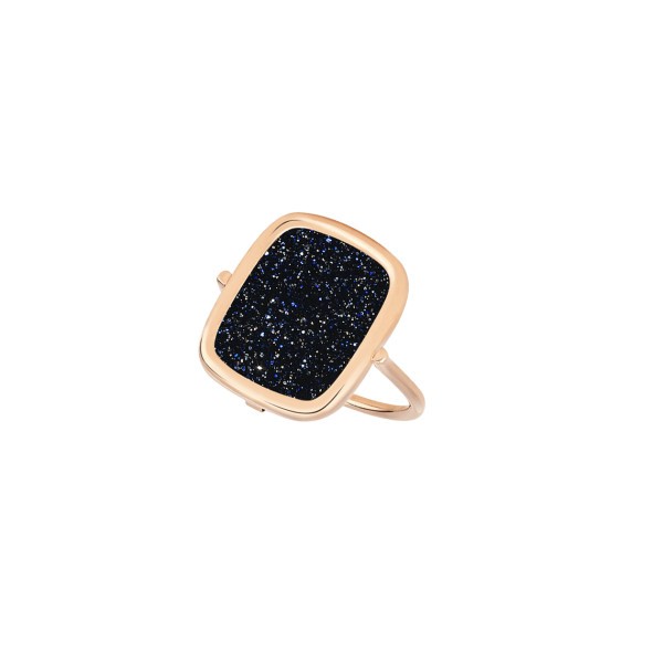 Ginette NY Antique Ring in pink golg and blue sand