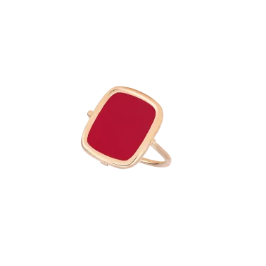 Bague Ginette NY Antique Ring en or rose et corail RANTC