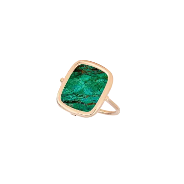 Bague Ginette NY Antique Ring en or rose et chrysocolle RANTCH