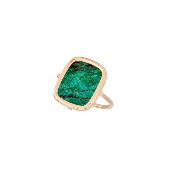 Ginette NY Antique Ring in pink golg and chrysocolle