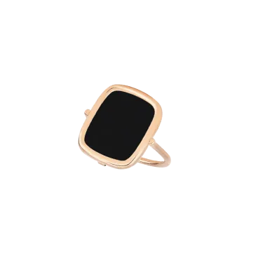 Bague Ginette NY Antique Ring en or rose et onyx RANTO