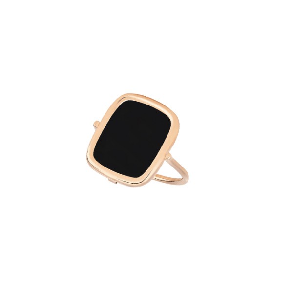 Bague Ginette NY Antique Ring en or rose et onyx RANTO