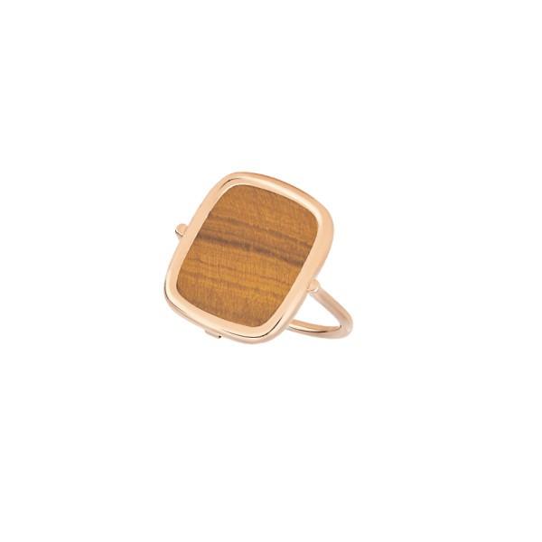 Ginette NY Antique Ring in pink golg and tiger eye