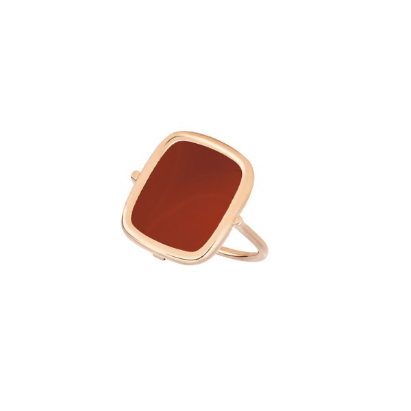 Bague Ginette NY Antique Ring en or rose et agate rouge RANTRA