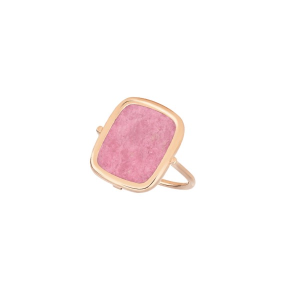 Ginette NY Antique Ring in pink golg and rhodonite