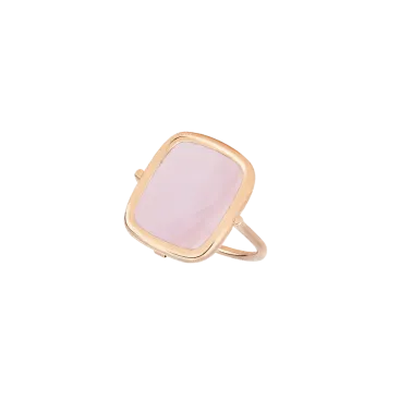 Bague Ginette NY Antique Ring en or rose et nacre rose RANTPN