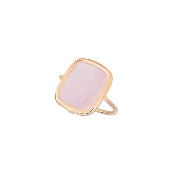 Bague Ginette NY Antique Ring en or rose et nacre rose RANTPN