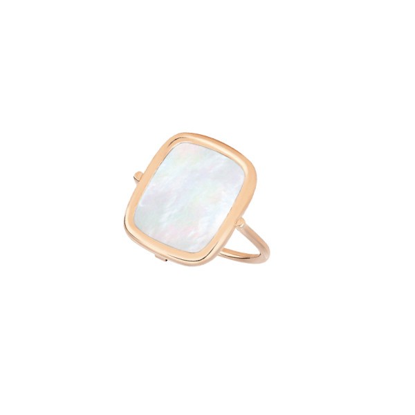 Bague Ginette NY Antique Ring en or rose et nacre RANTWN