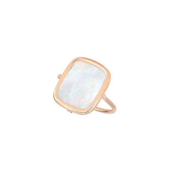 Ginette NY Antique Ring in pink golg and mother of pearl