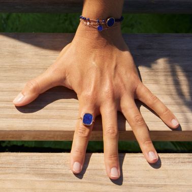 Bague Ginette NY Antique Ring en or rose et lapis-lazuli RANTL