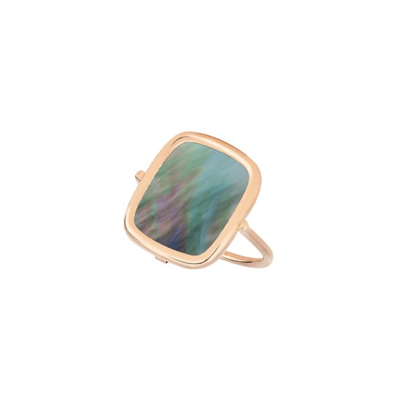 Ring Ginette NY Antique in pink gold and black mother of pearl