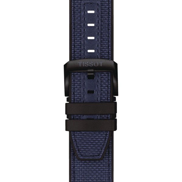 Montre Tissot T-Sport Seastar 2000 Professional Powermatic 80 PVD noir cadran bleu bracelet caoutchouc bleu 46 mm