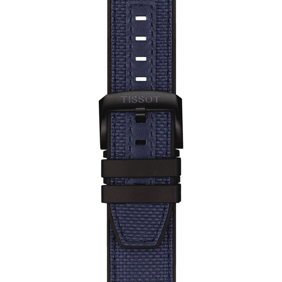 Montre Tissot T-Sport Seastar 2000 Professional Powermatic 80 PVD noir cadran bleu bracelet caoutchouc bleu 46 mm