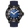 Montre Tissot T-Sport Seastar 2000 Professional Powermatic 80 PVD noir cadran bleu cuir bleu 46 mm T120.607.37.041.00