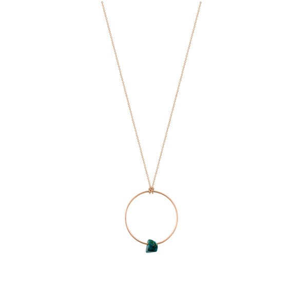 Collier Ginette NY Jala Circle Baby en or rose et chrysocolle - JLA6