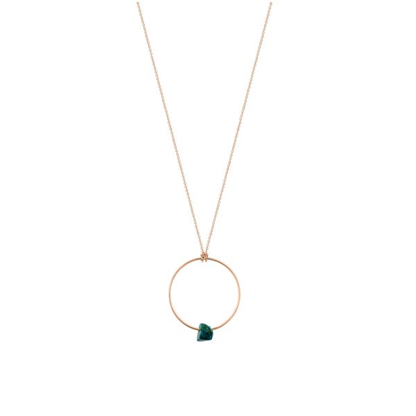 Jala Circle Baby necklace in pink gold and chrysocolle - JLA6