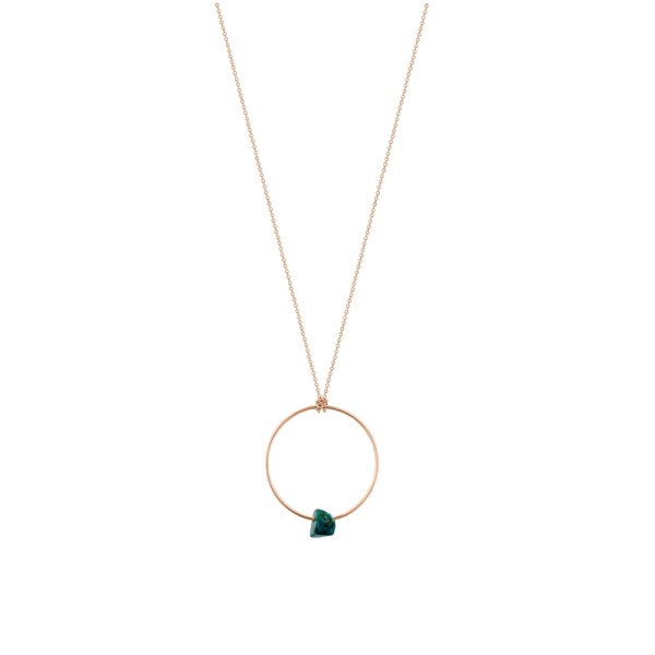 Jala Circle Baby necklace in pink gold and chrysocolle - JLA6