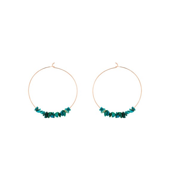 Jala Large earrings in pink gold and chrysocolle - BOJLA4