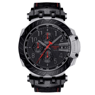 Tissot T-Sport T-Race MotoGP Automatic Chronograph black dial black leather strap 45 mm T115.427.27.057.01
