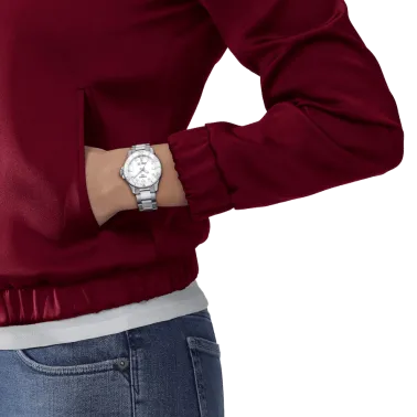 Montre Tissot T-Sport Seastar 1000 quartz cadran blanc bracelet acier 36 mm T120.210.11.011.00