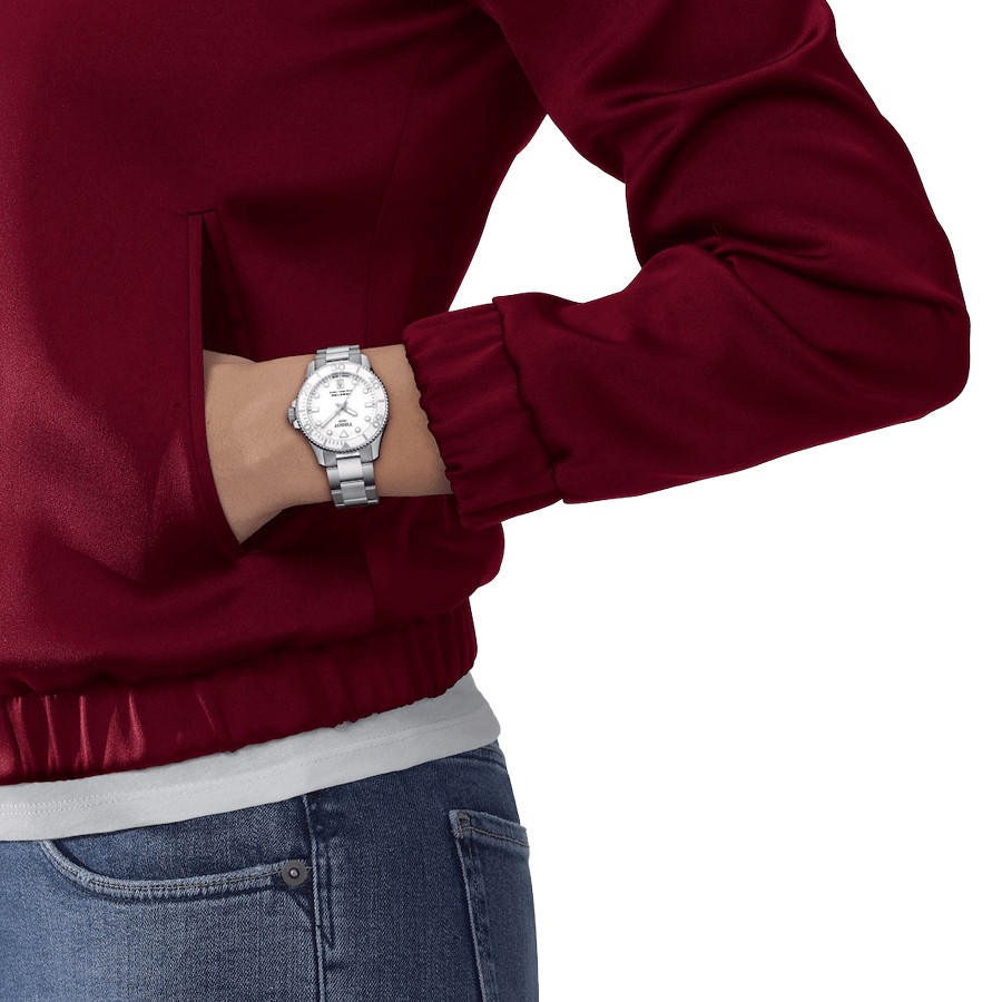 Tissot T-Sport Seastar 1000 quartz watch white dial steel bracelet 36 mm T120.210.11.011.00