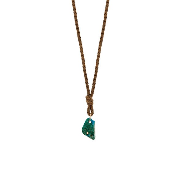 Jala necklace in suede, pink gold, chrysocolle - JLA4