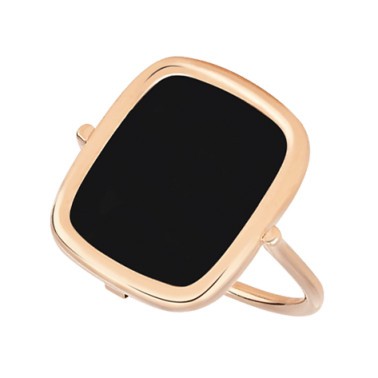 Bague Ginette NY Antique Ring en or rose et onyx RANTO