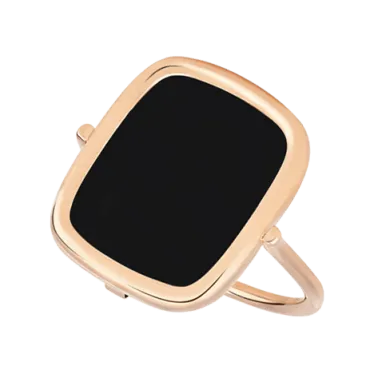 Bague Ginette NY Antique Ring en or rose et onyx RANTO