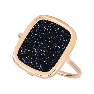 Bague Ginette NY Antique Ring en or rose et blue sand RANTB