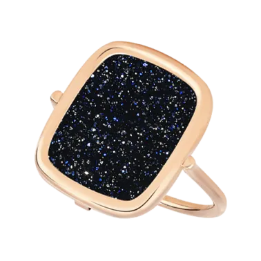 Bague Ginette NY Antique Ring en or rose et blue sand RANTB