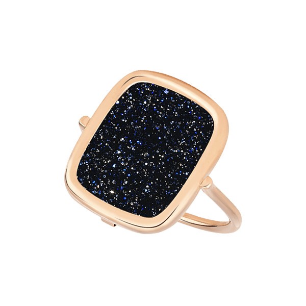 Bague Ginette NY Antique Ring en or rose et blue sand RANTB