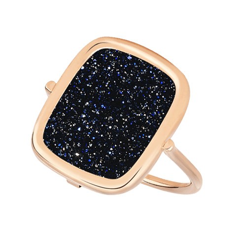 Bague Ginette NY Antique Ring en or rose et blue sand RANTB