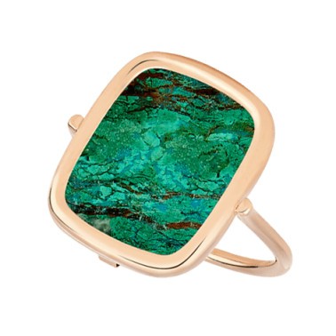 Bague Ginette NY Antique Ring en or rose et chrysocolle RANTCH