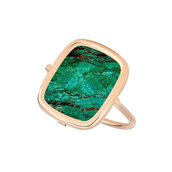 Bague Ginette NY Antique Ring en or rose et chrysocolle RANTCH