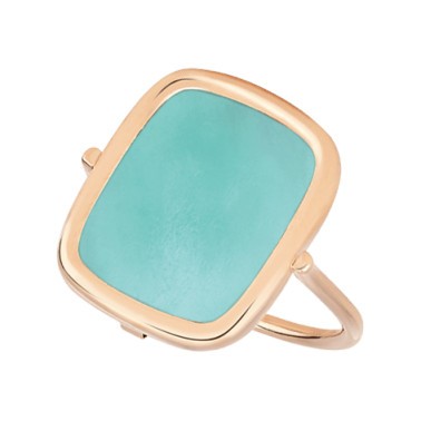 Bague Ginette NY Antique Ring en or rose et amazonite RANTA