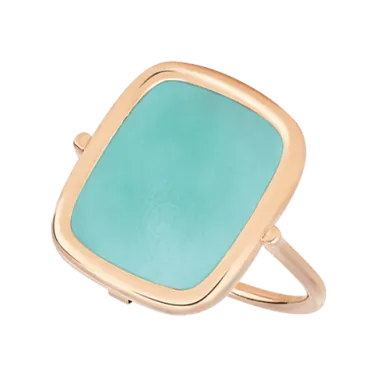 Bague Ginette NY Antique Ring en or rose et amazonite RANTA