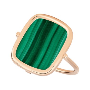 Bague Ginette NY Antique Ring en or rose et malachite RANTM