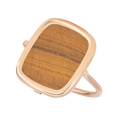 Bague Ginette NY Antique Ring en or rose et œil de tigre RANTJ