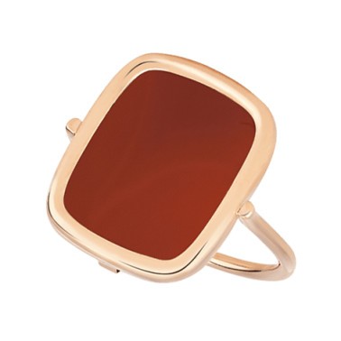 Bague Ginette NY Antique Ring en or rose et agate rouge RANTRA