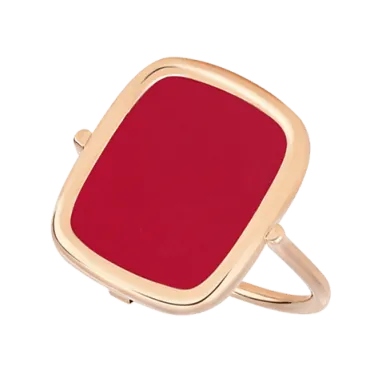 Bague Ginette NY Antique Ring en or rose et corail RANTC