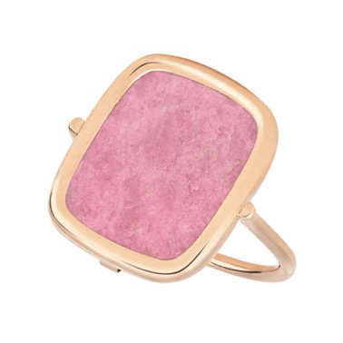 Bague Ginette NY Antique Ring en or rose et rhodonite RANTR