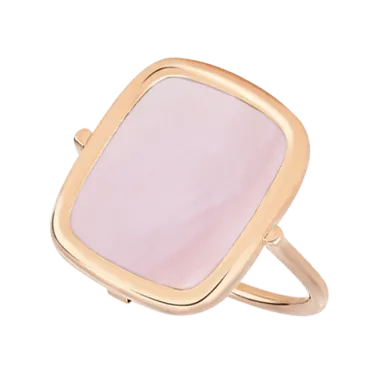 Bague Ginette NY Antique Ring en or rose et nacre rose RANTPN