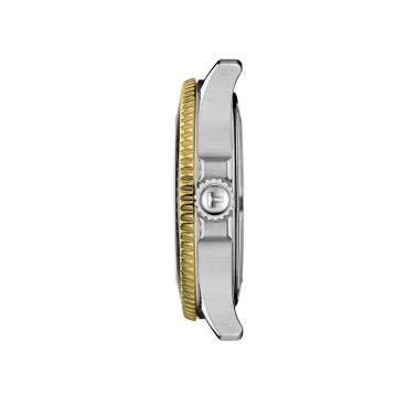 Tissot T-Sport Seastar 1000 quartz PVD Yellow Gold watch black dial steel bracelet 36 mm T120.210.21.051.00