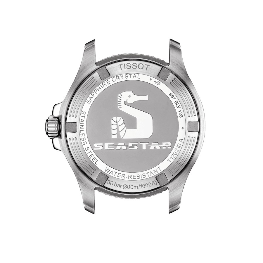 Tissot T-Sport Seastar 1000 quartz PVD Yellow Gold watch black dial steel bracelet 36 mm T120.210.21.051.00