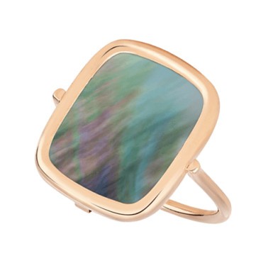 Ring Ginette NY Antique in pink gold and black mother of pearl