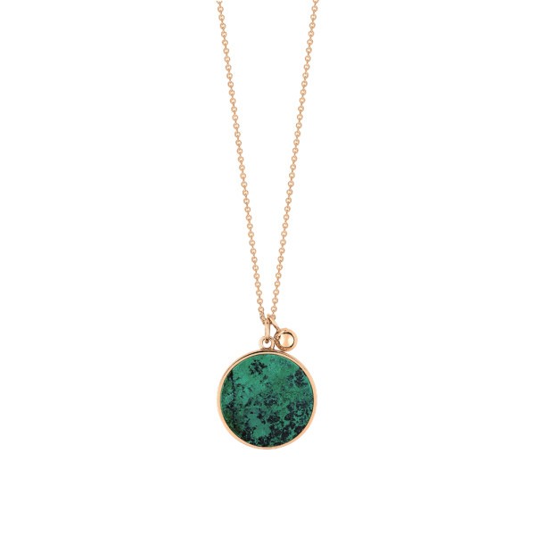Ever Disc necklace in pink gold and chrysocolle - EVECH